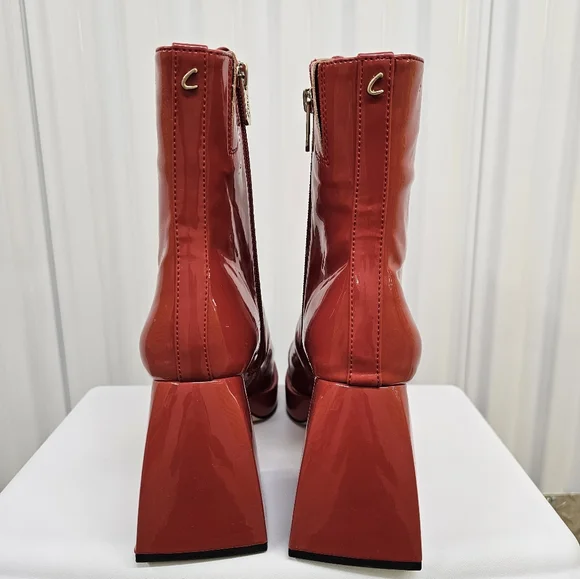 Hot Rod Summer NWT 8.5 Circus by Sam Edelman Kia Red Patent Boots - Picture 4 of 6